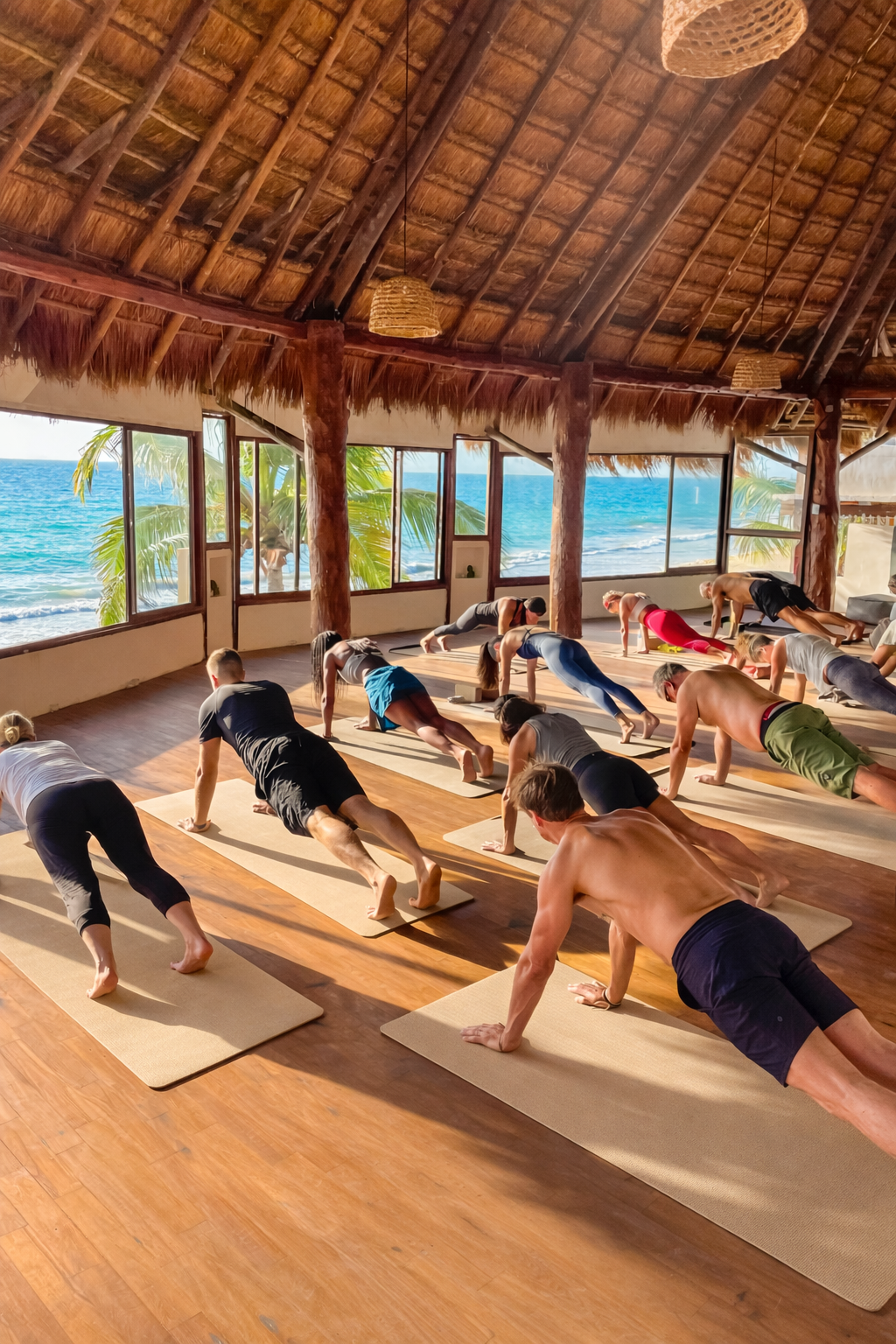 Beachfront yoga shala at Amansala