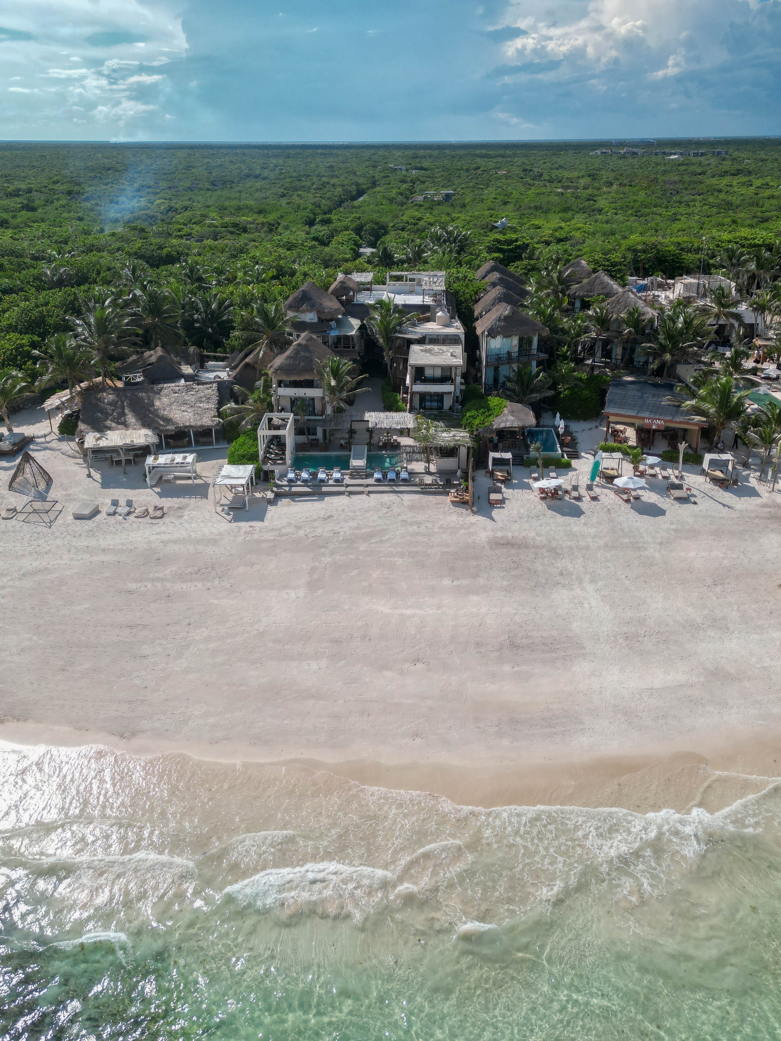 Aerial view of Amansala, Tulum