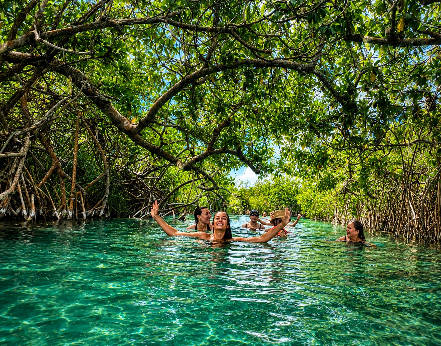 Swimming in a private mangrove